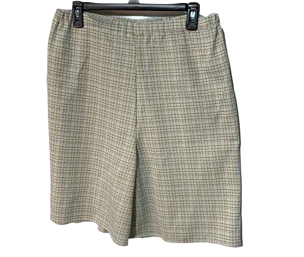 Vintage Women's Handmade Wide Leg Culottes Elastic Waist Pull-On Printed Shorts